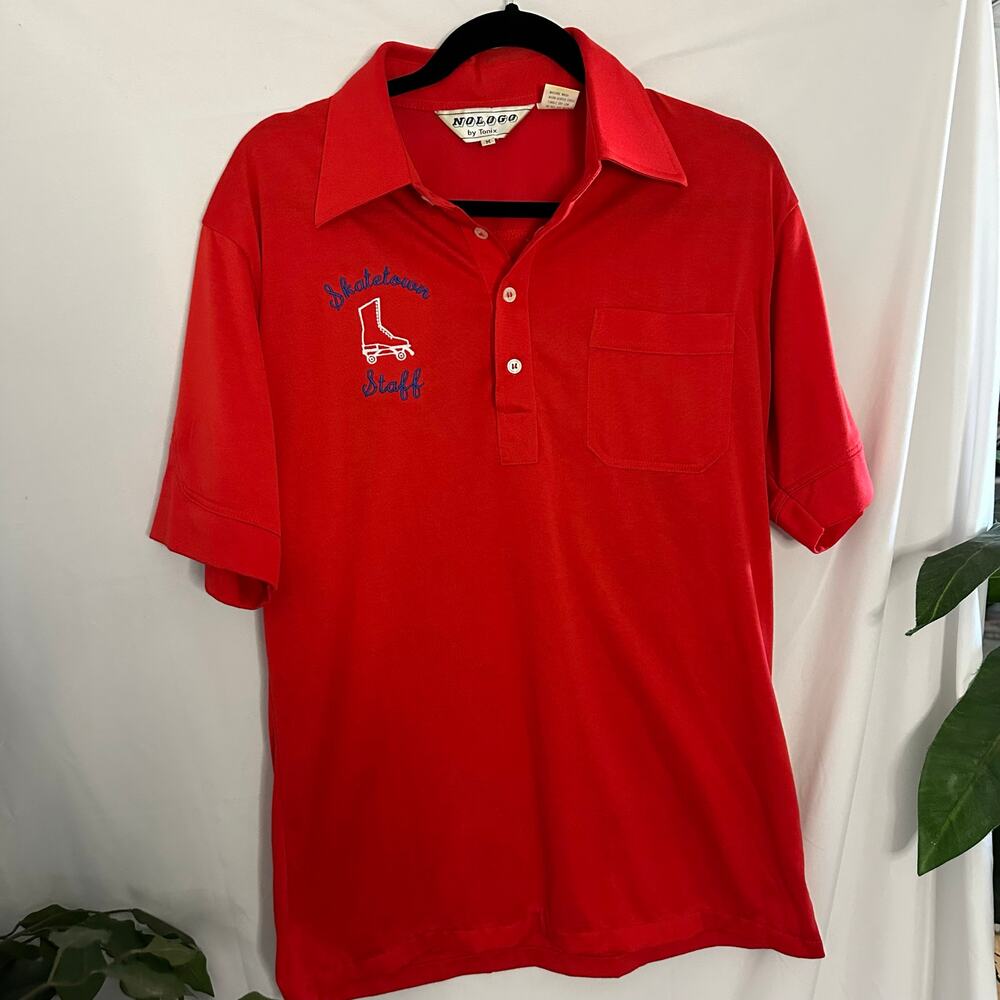 Vintage No Logo by Tonix Short Sleeve Skatetown Red Polo Shirt